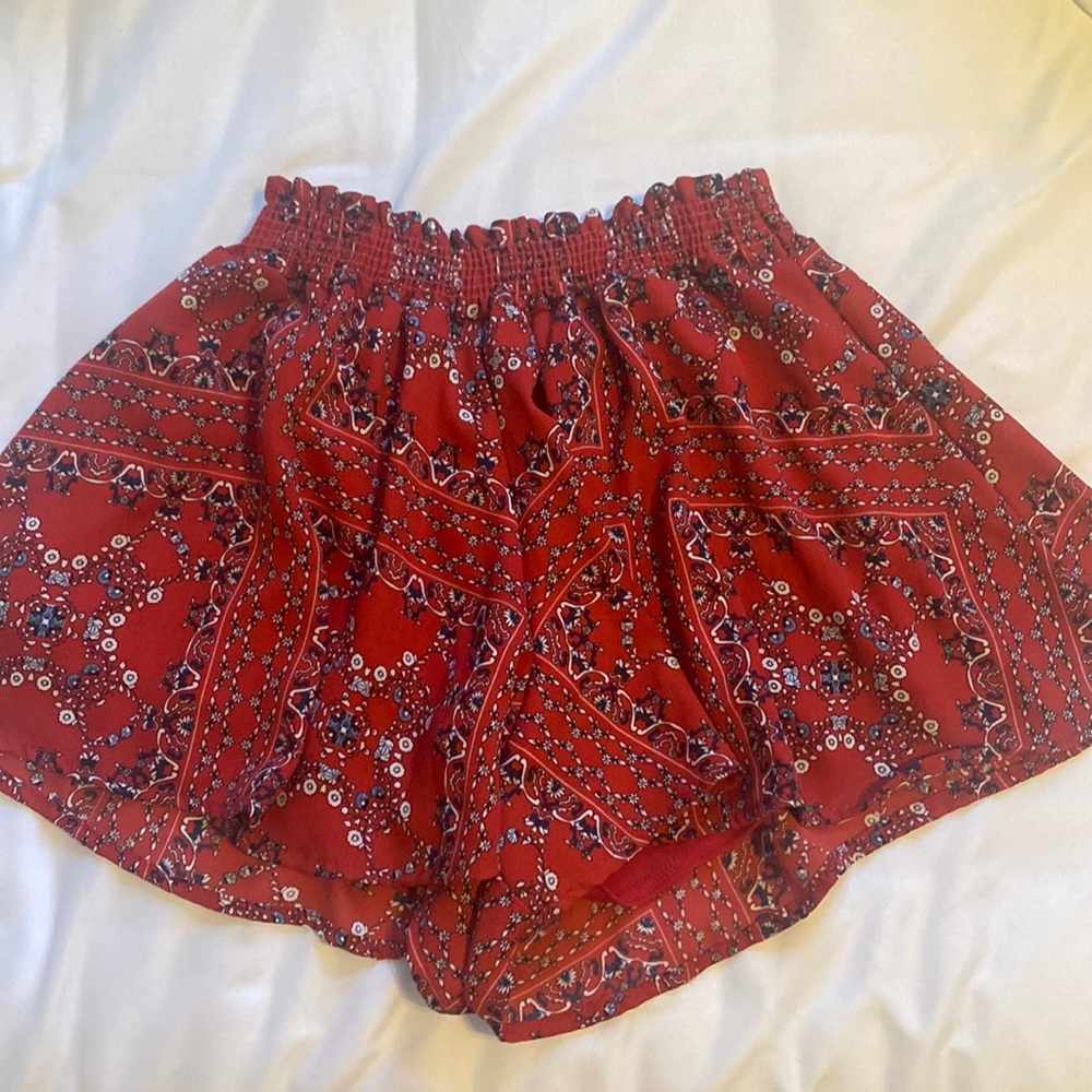 Altar’d State Red Flowy Shorts